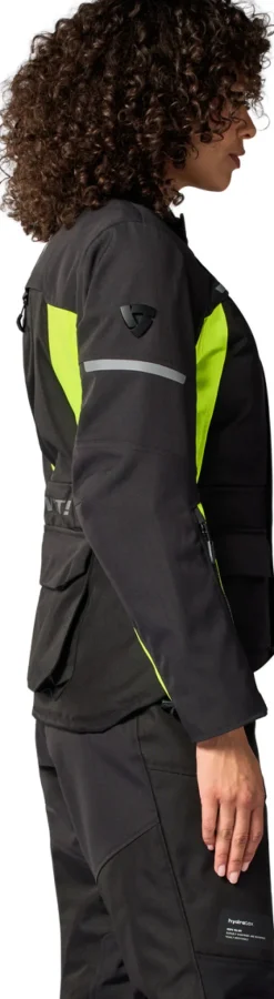 REV'IT Outback 5 H2O Ladies Motorjas Black/Neon Yellow> Motorjassen