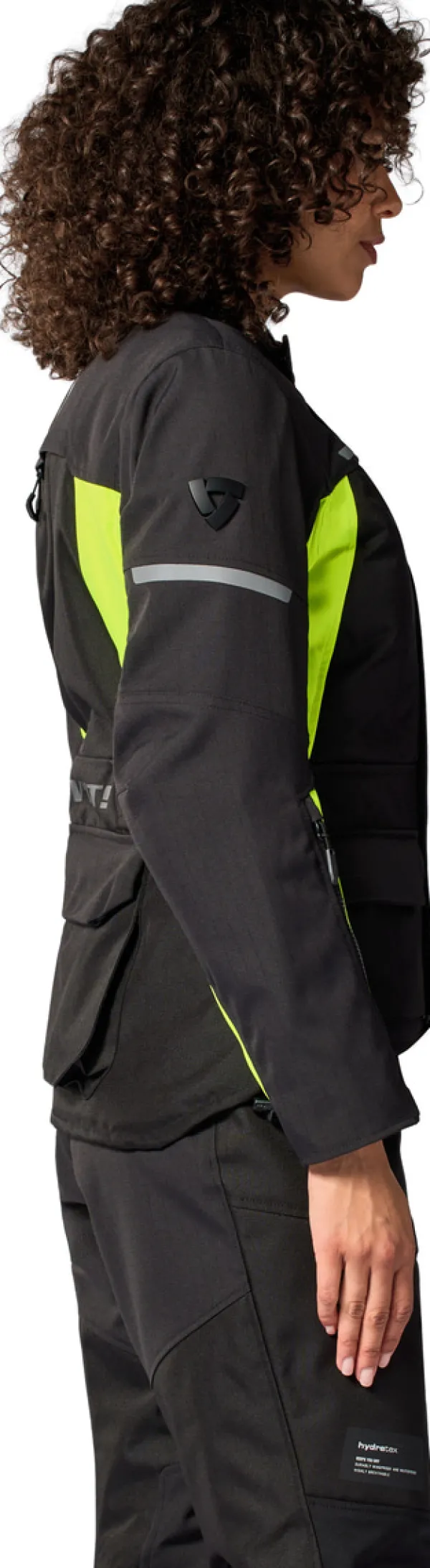 REV'IT Outback 5 H2O Ladies Motorjas Black/Neon Yellow> Motorjassen