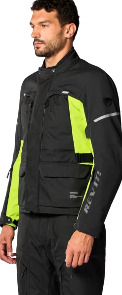 REV'IT Outback 5 H2O Motorjas Black/Neon Yellow><noscript><img width=