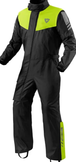 REV'IT Pacific 4 H2O Rainsuit Black/Neon Yellow> Regenkleding