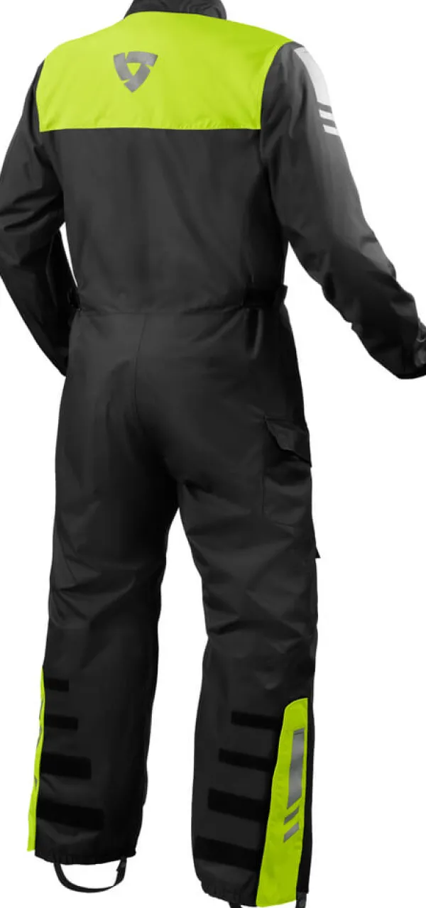 REV'IT Pacific 4 H2O Rainsuit Black/Neon Yellow> Regenkleding