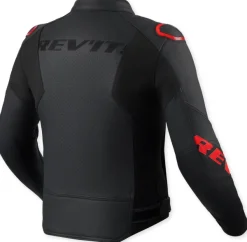 REV'IT Quadratic Motorjas Black/Neon Red> Motorjassen