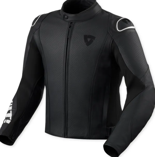 REV'IT Quadratic Motorjas Black/White> Motorjassen
