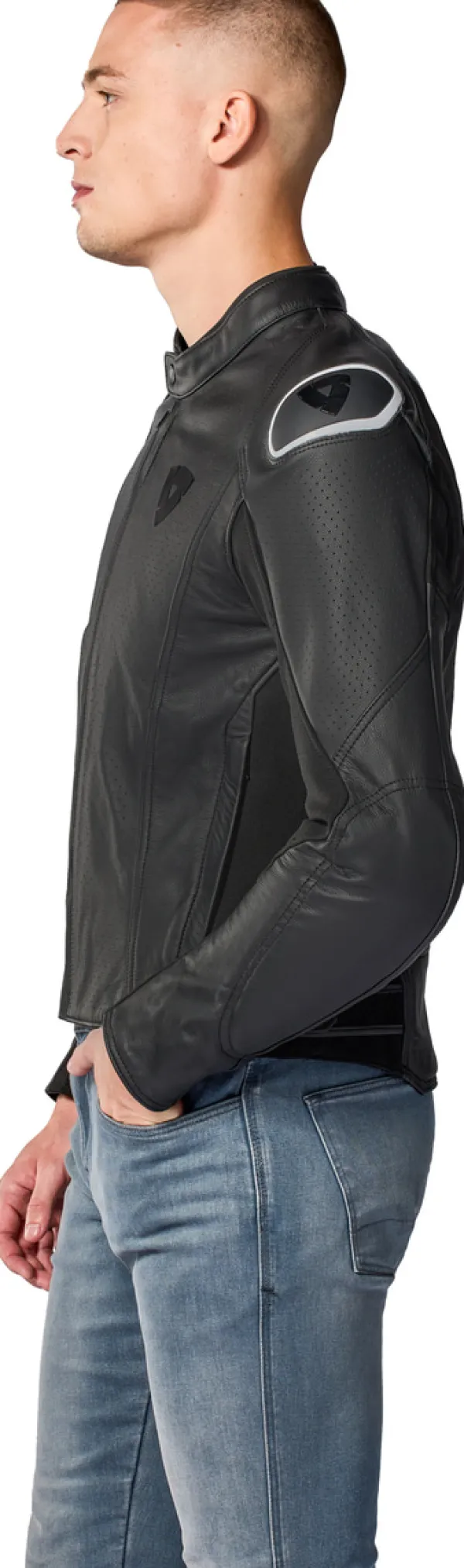 REV'IT Quadratic Motorjas Black/White> Motorjassen