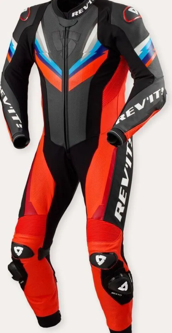 REV'IT Quantum 3 One Piece Neon Red/Black> Motorpakken