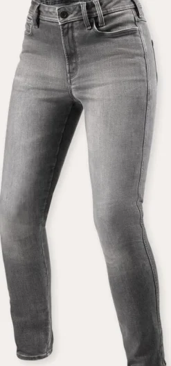 REV'IT Shelby 3 Skinny Ladies Motorjeans Medium Grey Used> Motorjeans