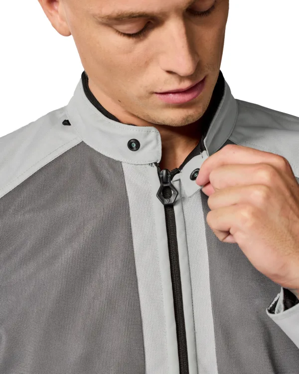 REV'IT Torque 3 H2O Motorjas Light Grey/Red> Motorjassen
