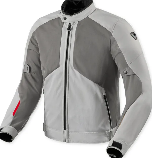 REV'IT Torque 3 H2O Motorjas Light Grey/Red> Motorjassen