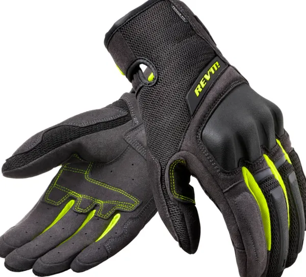 REV'IT Volcano Ladies Gloves Black/Neon Yellow> Motorhandschoenen