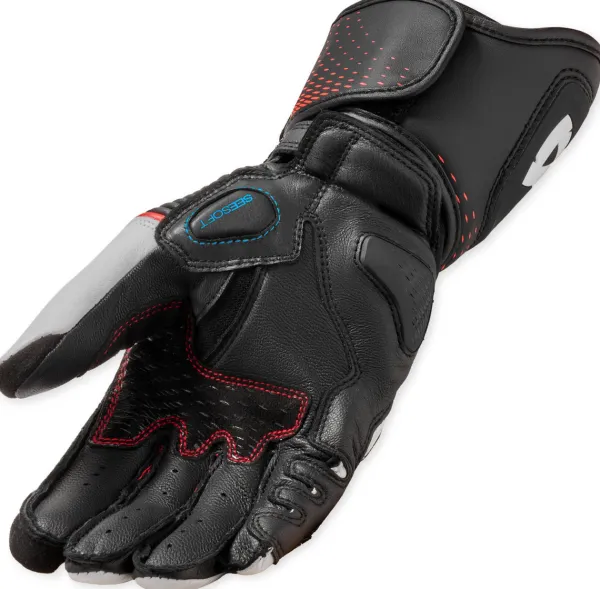 REV'IT Xena 4 Ladies Gloves White/Neon Red> Motorhandschoenen
