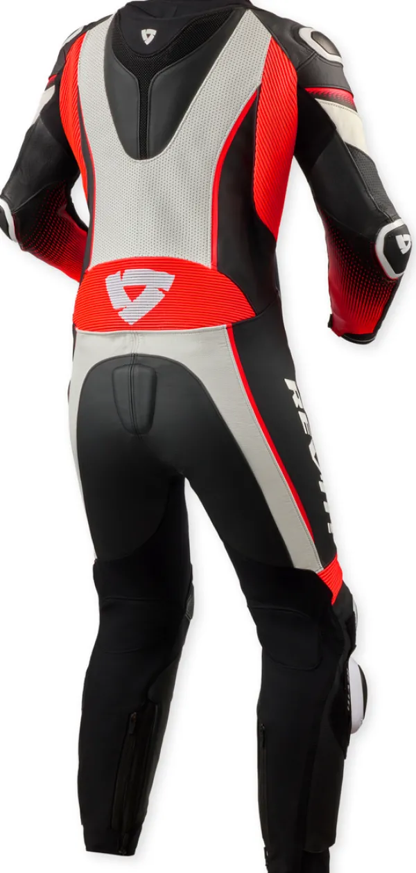 REV'IT Xena 4 Ladies Motorjas One Piece White/Neon Red> Motorjassen
