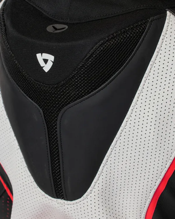 REV'IT Xena 4 Ladies Motorjas One Piece White/Neon Red> Motorjassen
