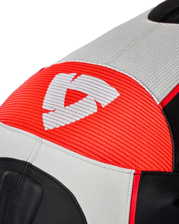 REV'IT Xena 4 Ladies Motorjas One Piece White/Neon Red> Motorjassen