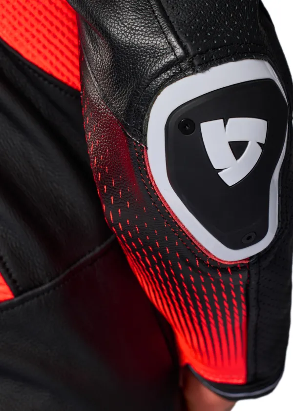 REV'IT Xena 4 Ladies Motorjas One Piece White/Neon Red> Motorjassen