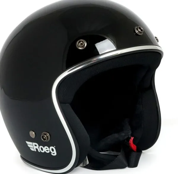 Roeg Jett Gloss Black> Retro Helmen|Jethelmen