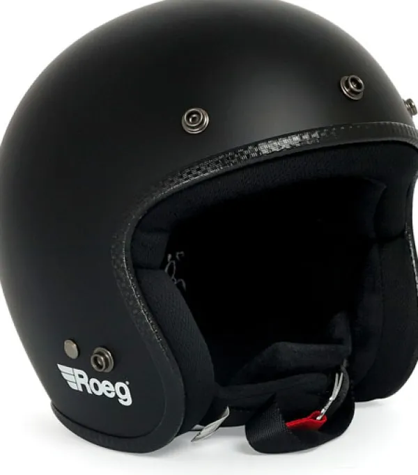 Roeg Jett Matte Black> Retro Helmen|Jethelmen