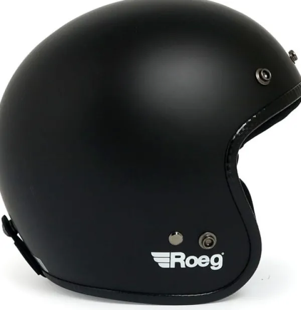 Roeg Jett Matte Black> Retro Helmen|Jethelmen