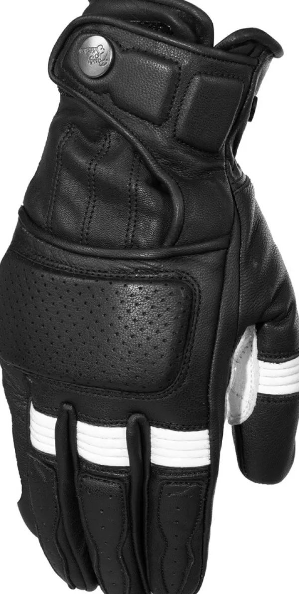 Rusty Stitches Calvin Gloves Black/White 104> Motorhandschoenen