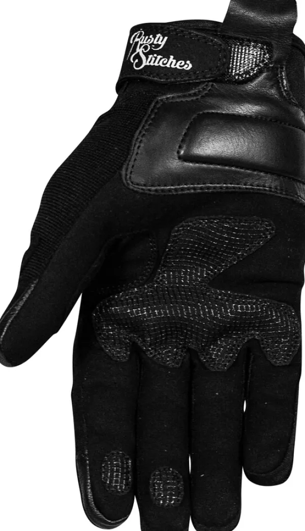 Rusty Stitches Clyde V2 Gloves Black/White> Motorhandschoenen