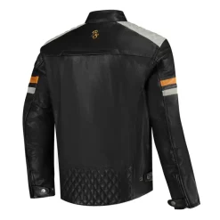Rusty Stitches Jari V2 Motorjas Black/Light Grey/Gol 112> Motorjassen