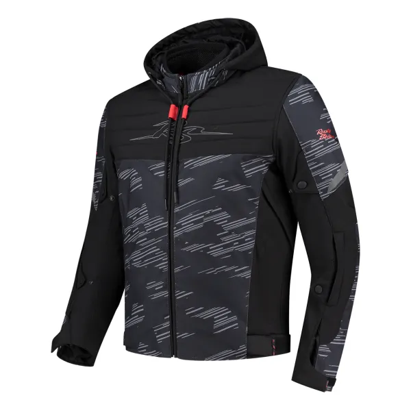 Rusty Stitches Liam Motorjas Black/Grey/Red 149> Motorjassen