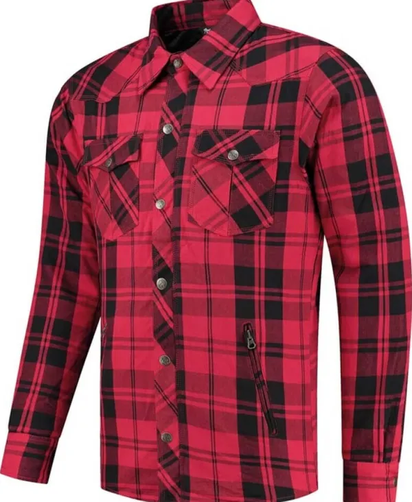 Rusty Stitches Neil-25 Motorjas Red-Black> Motorjassen