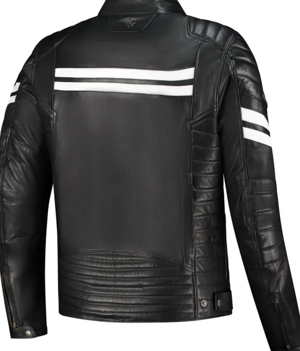 Rusty Stitches Steve Motorjas Black/White 104> Motorjassen