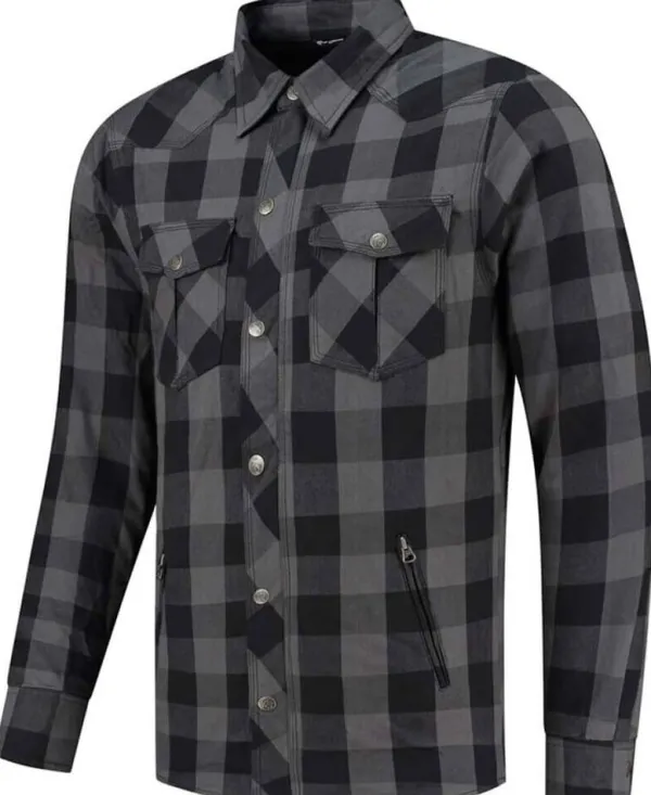 Rusty Stitches Super Neil-25 Motorjas Grey-Black> Motorjassen