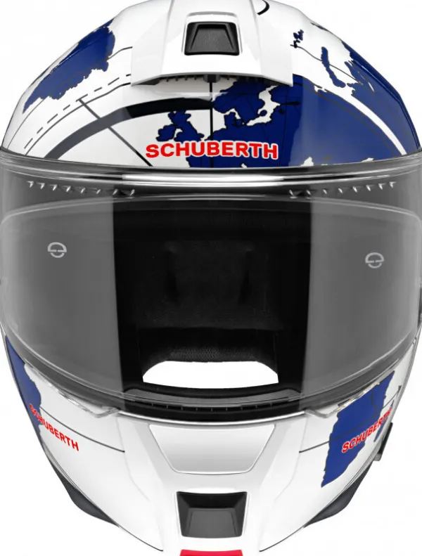 Schuberth C5 Globe White/Blue> Systeemhelmen|Helmen Met Zonnevizier