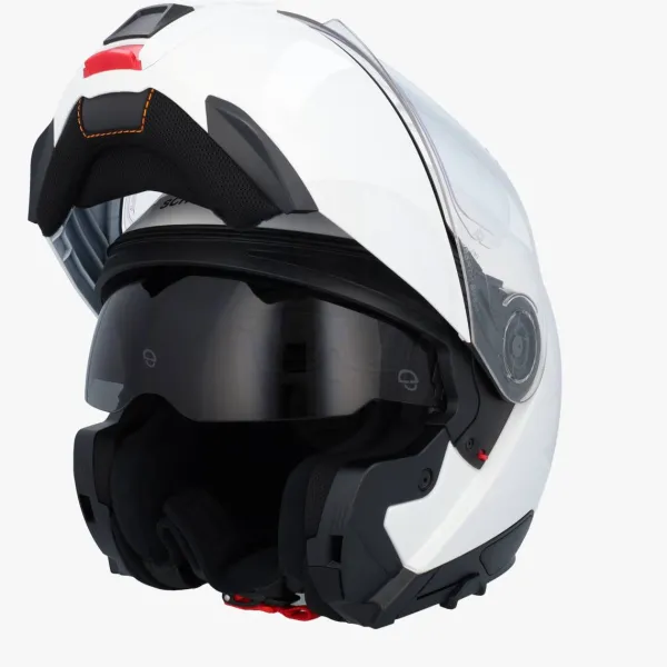 Schuberth C5 Glossy White 202> Systeemhelmen|Helmen Met Zonnevizier