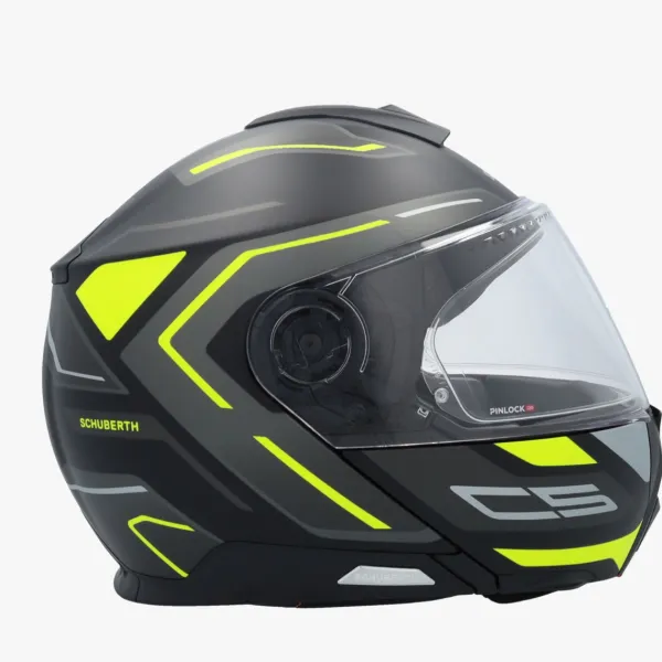 Schuberth C5 Omega Black/Yellow 178> Systeemhelmen|Helmen Met Zonnevizier