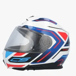 Schuberth C5 Omega White/Blue 253> Systeemhelmen|Helmen Met Zonnevizier