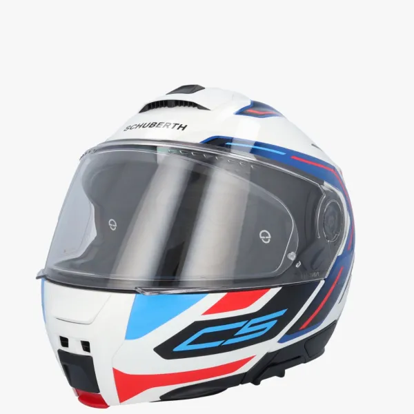 Schuberth C5 Omega White/Blue 253> Systeemhelmen|Helmen Met Zonnevizier