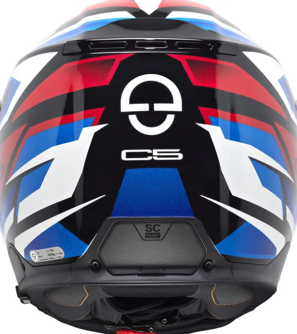 Schuberth C5 Zenith Blue/Red 532> Systeemhelmen|Helmen Met Zonnevizier