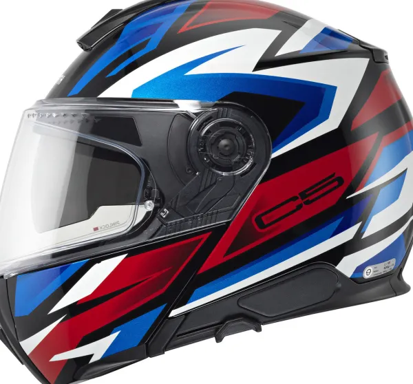 Schuberth C5 Zenith Blue/Red 532> Systeemhelmen|Helmen Met Zonnevizier