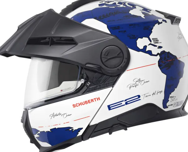 Schuberth E2 Atlas White/Blue 250> Adventure Helmen|Systeemhelmen