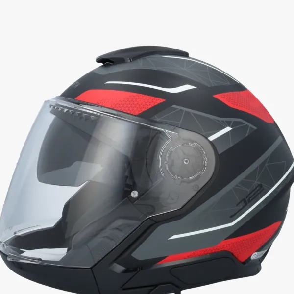 Schuberth J2 Sigma Black/Red 183> Helmen Met Zonnevizier|Bluetooth Helmen