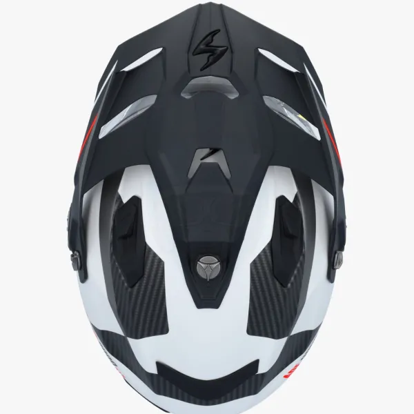 Scorpion ADF-9000 AIR Feat Matt White/Black/Red> Adventure Helmen|Integraalhelmen
