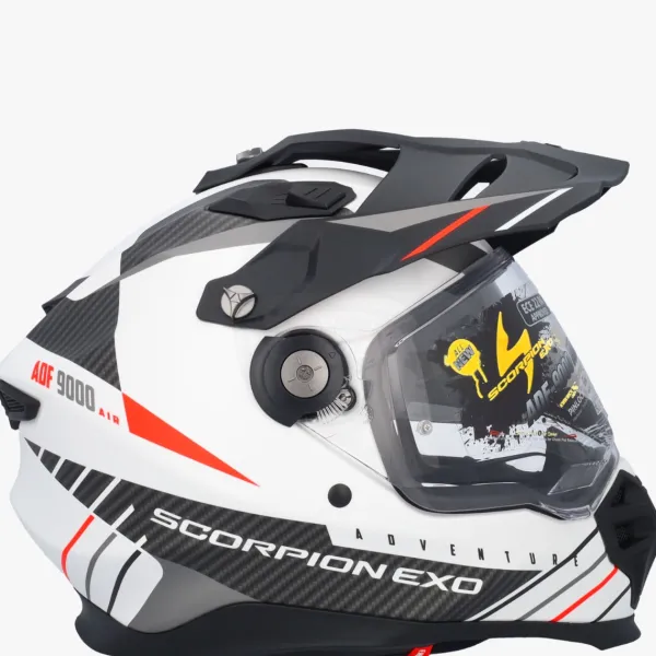 Scorpion ADF-9000 AIR Feat Matt White/Black/Red> Adventure Helmen|Integraalhelmen