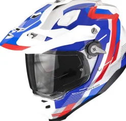 Scorpion ADF-9000 AIR Patrol White/Blue/Red> Adventure Helmen|Integraalhelmen