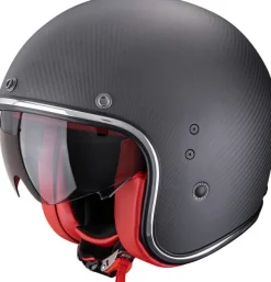 Scorpion Belfast EVO Carbon Solid Matt Black/Red>DAMES Adventure Helmen|Carbon Helmen