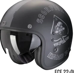Scorpion Belfast EVO Spade Matt Black/Silver>DAMES Retro Helmen|Jethelmen
