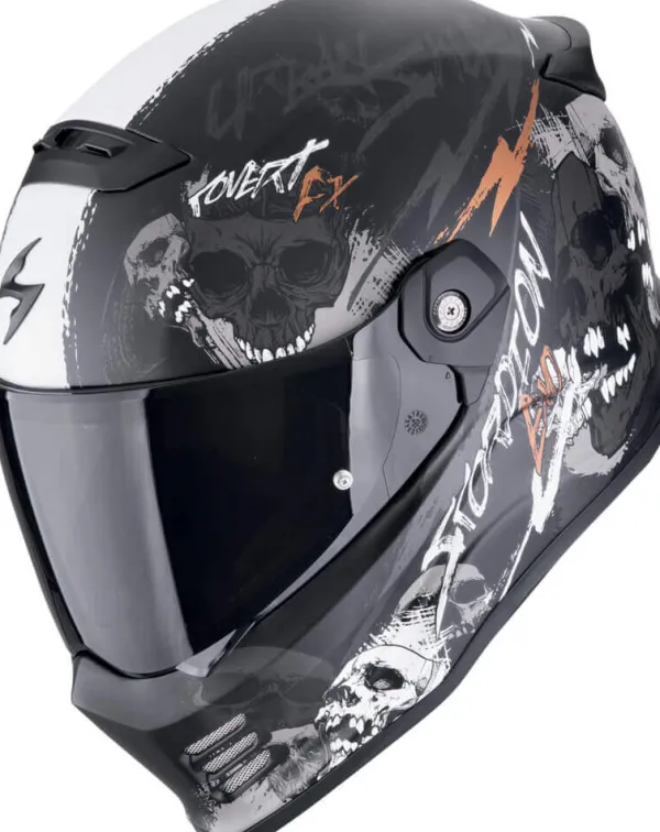 Scorpion COVERT FX Skullz Matt Black/Grey/Gold> Jethelmen
