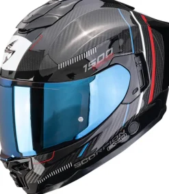 Scorpion EXO-1500 AIR Carbon Zity Black/Red/Blue> Integraalhelmen|Helmen Met Zonnevizier