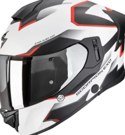 Scorpion EXO-530 AIR Clip Matt White/Black/Red> Integraalhelmen|Helmen Met Zonnevizier
