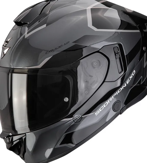 Scorpion EXO-530 AIR Clip Silver/Black> Integraalhelmen|Helmen Met Zonnevizier