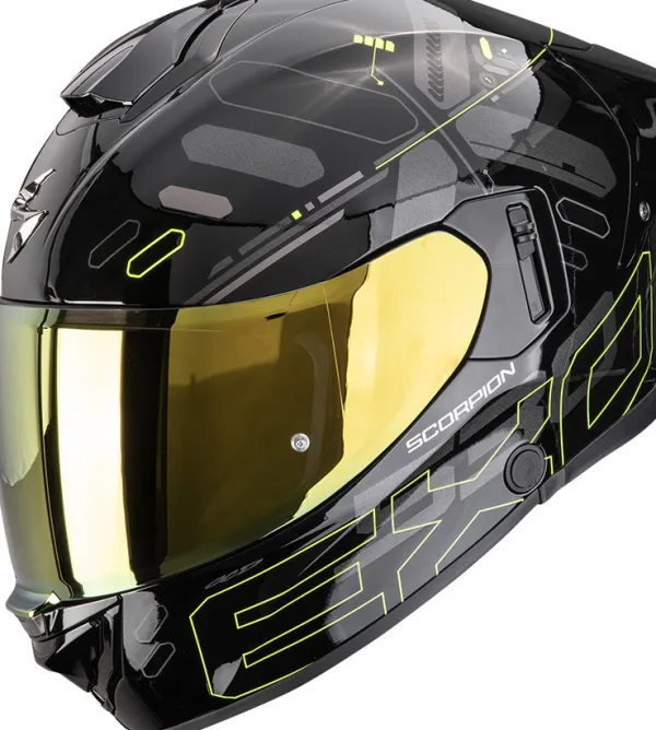 Scorpion EXO-530 AIR Fond Black/Neon Yellow> Integraalhelmen|Helmen Met Zonnevizier