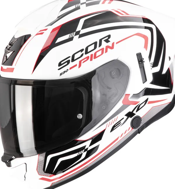 Scorpion EXO-530 AIR Slope White/Black/Red> Integraalhelmen|Helmen Met Zonnevizier