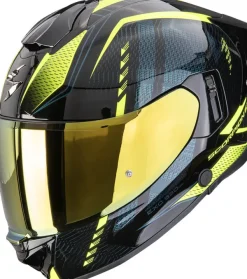 Scorpion EXO-530 AIR Theras Black/Neon Yellow> Integraalhelmen|Helmen Met Zonnevizier