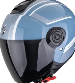 Scorpion EXO-CITY II Cosmos Blue/Silver>DAMES Jethelmen|Dames Scooterhelmen